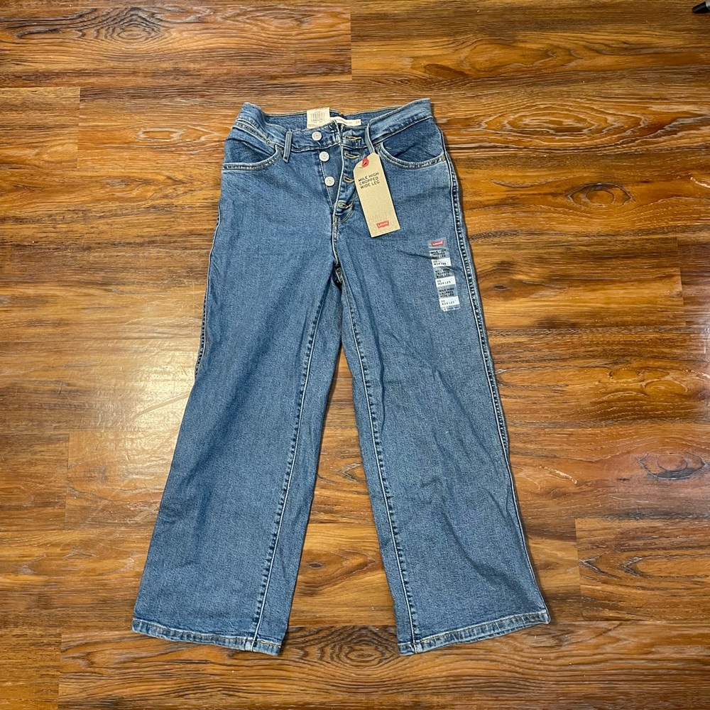Levi’s Mile High Cropped Wide Leg Jeans (W24 L25)